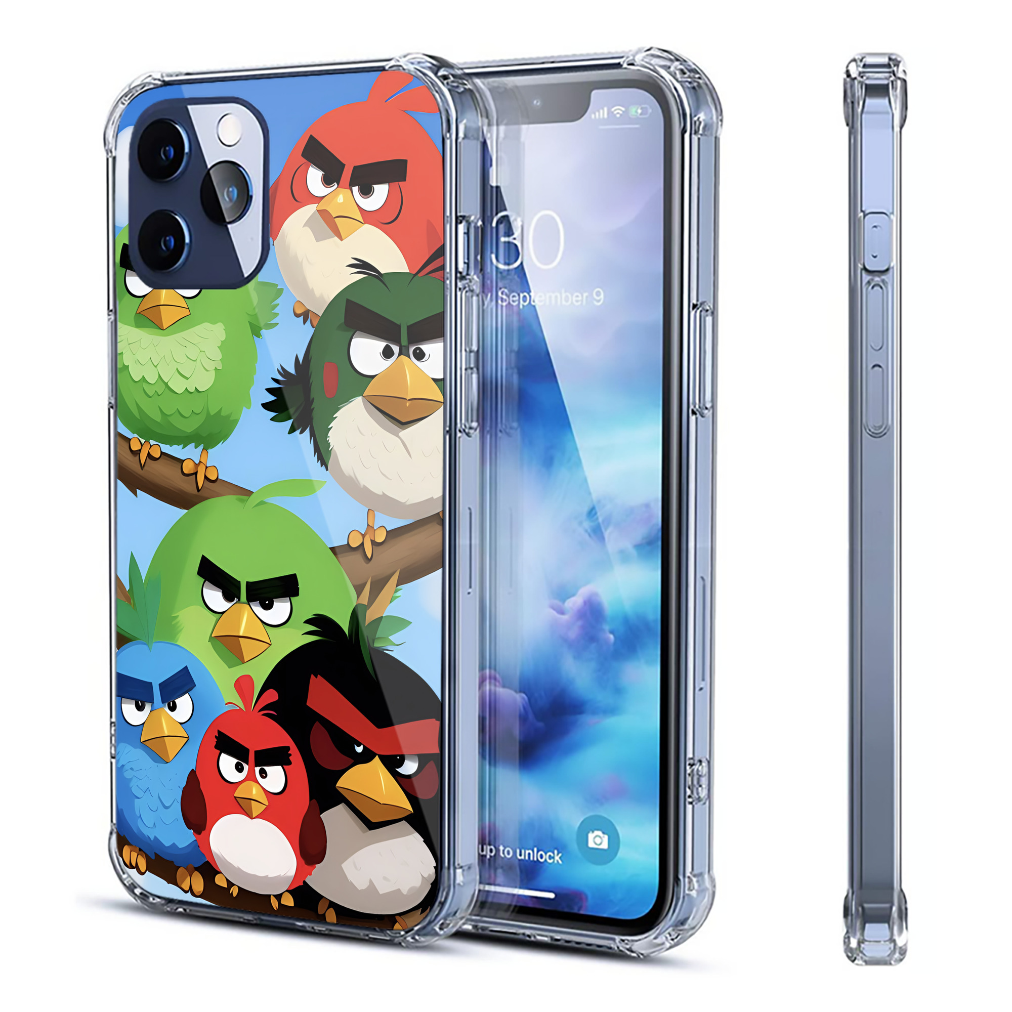 （画像用） Angry Birds アングリーバード 【iPhone 12シリーズ対応】透明スマホケース（クリアソフトケース）